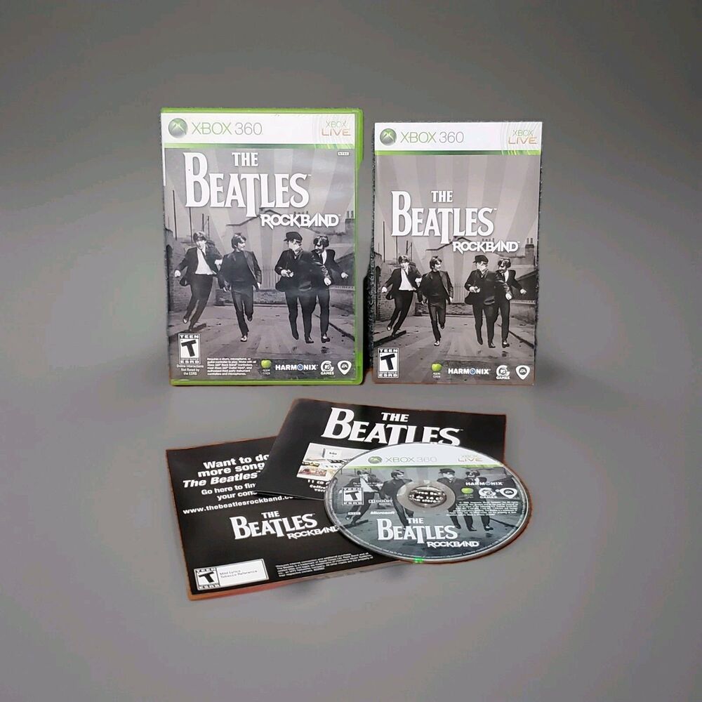 The Beatles: Rock Band (Microsoft Xbox 360, 2009) Complete w/Manual Working Vtg